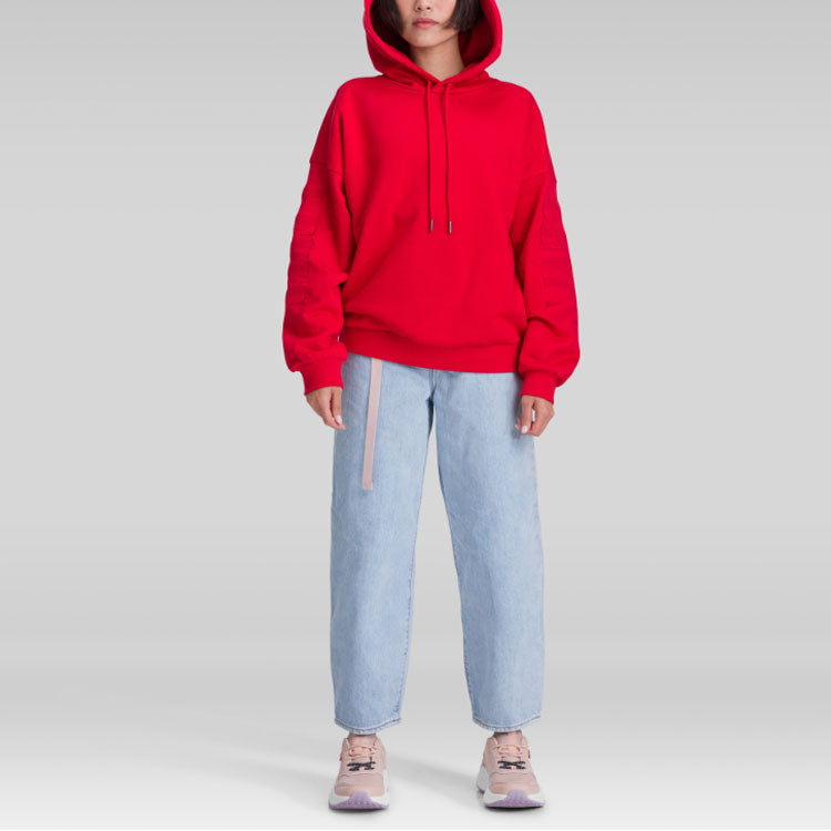 (WMNS) Levi's Logo Hoodie 'Red' 15759-0001