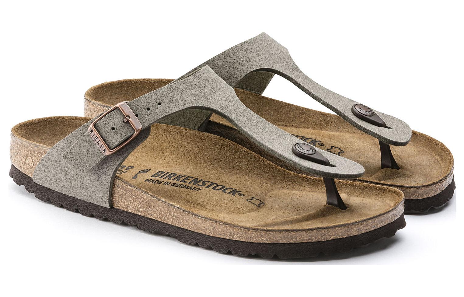 BirkenstockGizeh Birko Flor Birkibuc 'Stone' 0043391