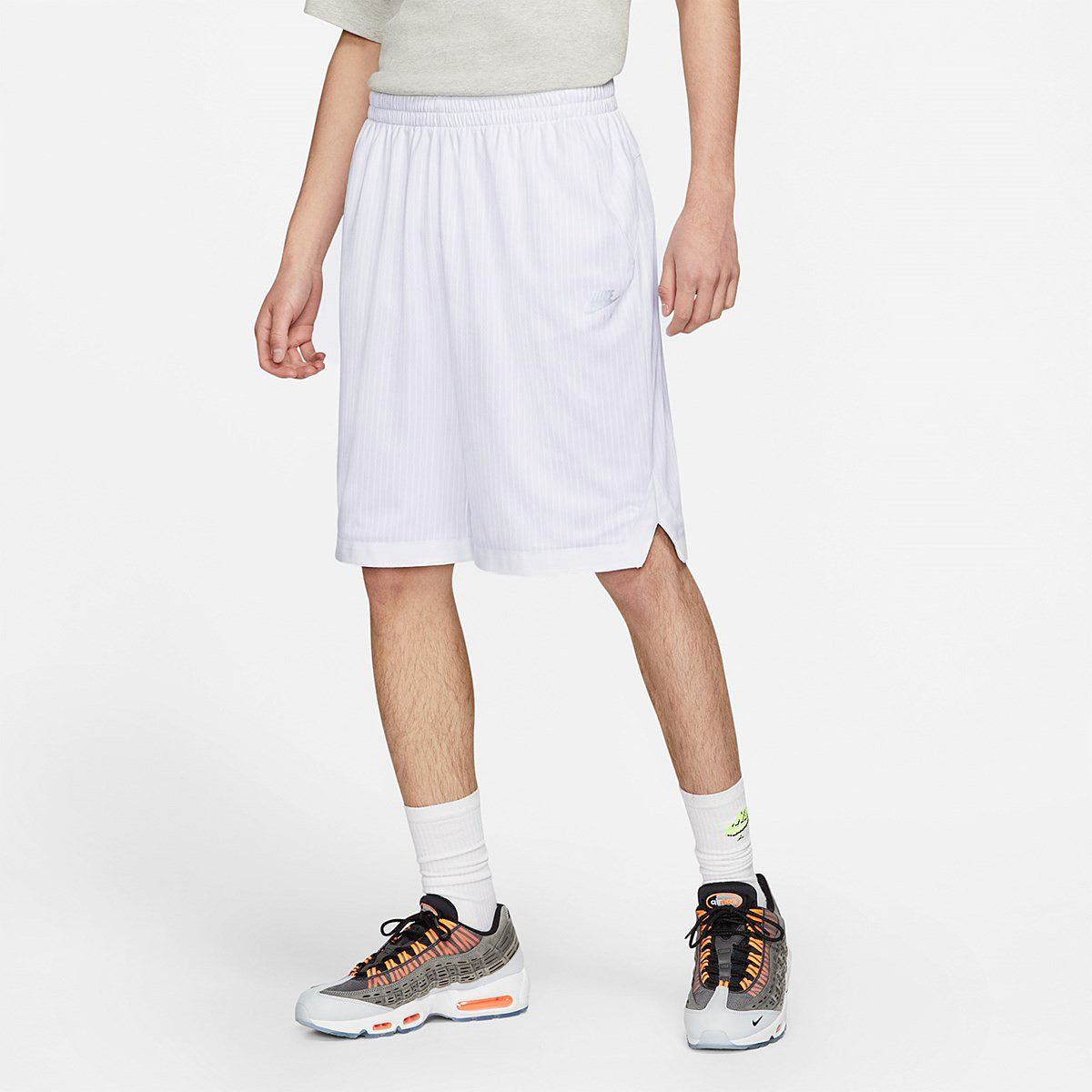 Nike Air x Kim Jones Crossover Reflective Logo Stripe Sports Shorts US Edition Couple Style White DH6588-100