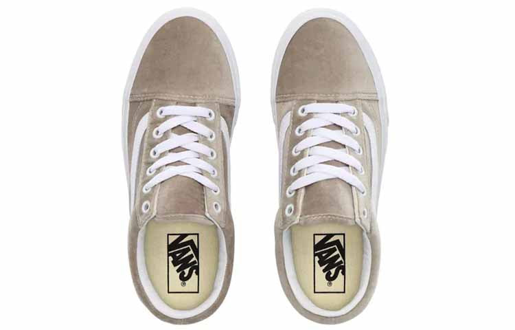Vans Velvet Old Skool Shoes Beige 'Gray White' VN0A4BV5TCH