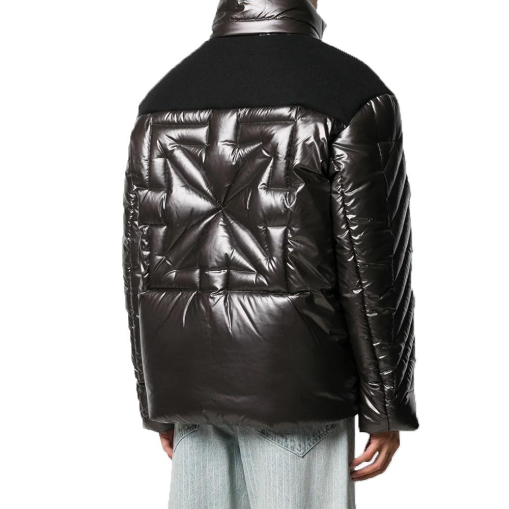 Off-White Classic hooded Stand Collar Jacket Black OMED026F20FAB0016000