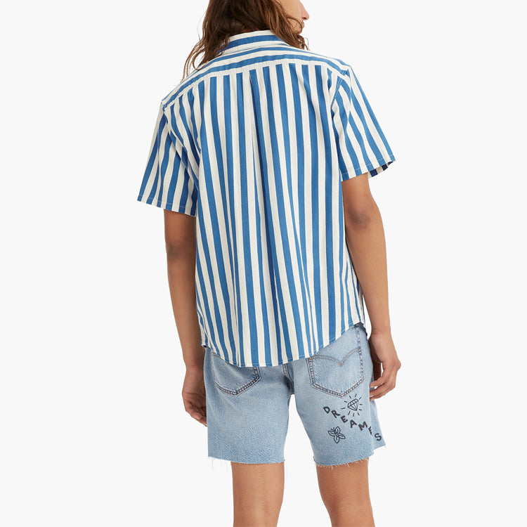 Men's Levi's lapel Short Sleeve Shirt Blue 39152-0003