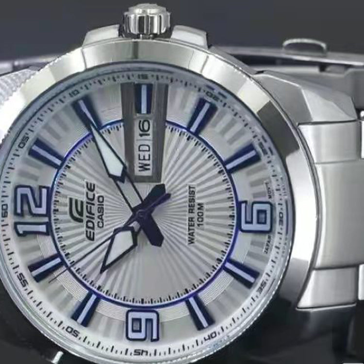 CASIO EDIFICE Leisure Fashion Three Hands Men's Mens Silver Analog EFR-103D-7A2