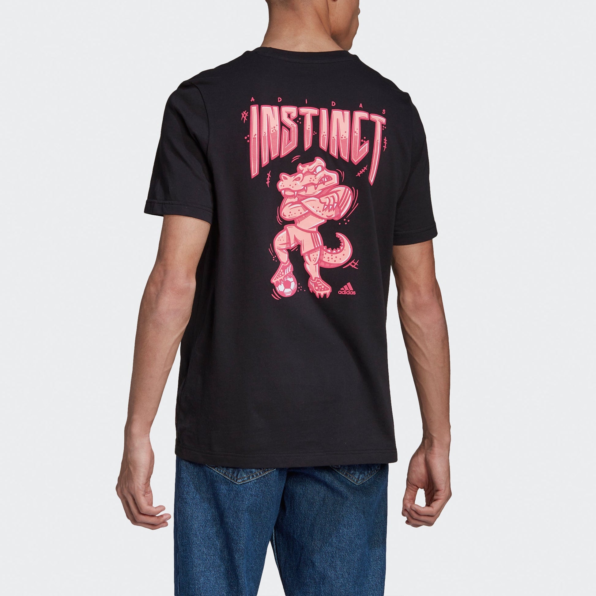 adidas Pred. Instinct Casual Sports Alphabet Printing Short Sleeve Black GE4648