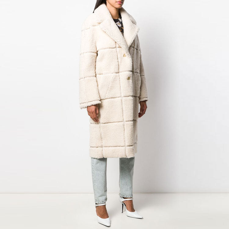 (WMNS) Off-White Solid Color Coat Loose Fit Creamy White OWJA020F19F920504800