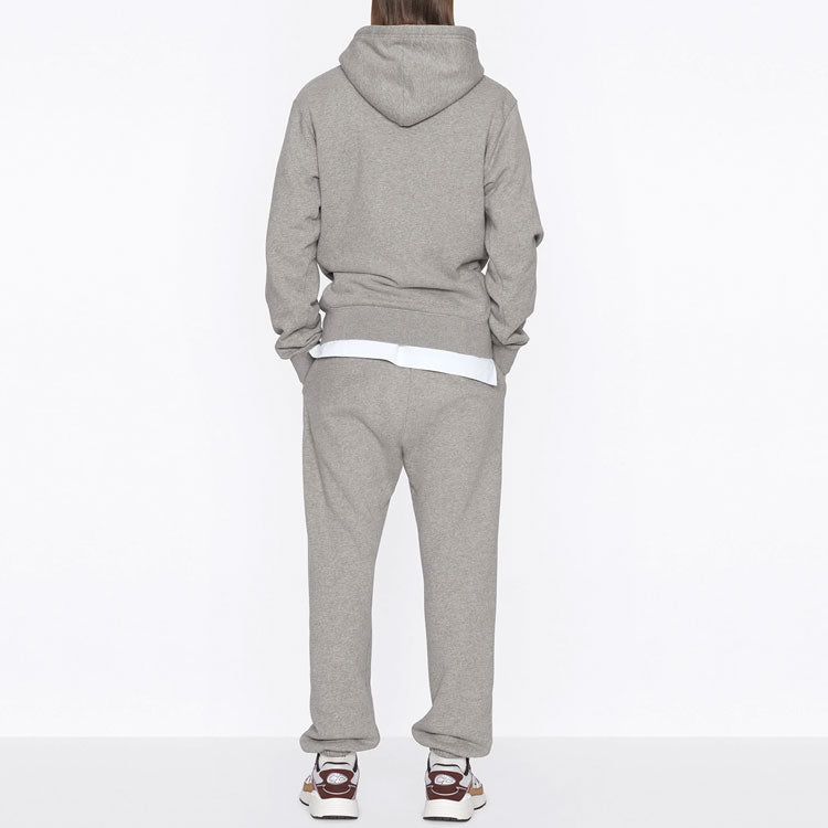 Men's DIOR SS22 Solid Color Logo Embroidered Pullover Gray 213J640A0741-C830