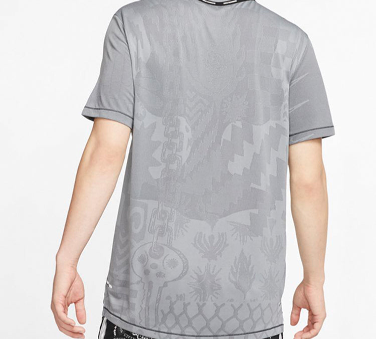 Nike TechKnit Wild Run Reflection Running Short-sleeve Tee Men Grey Gray CJ5815-010