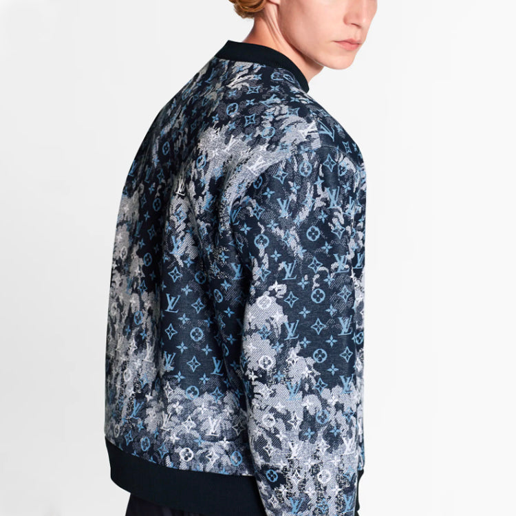 LOUIS VUITTON LV Monogram Tapestry Sweatshirt For Men Blue 1A8H2X