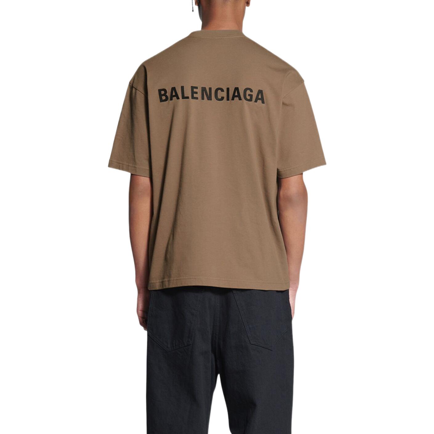 Balenciaga Logo T-Shirt Medium Fit 'Tan' 612966TMVF47761