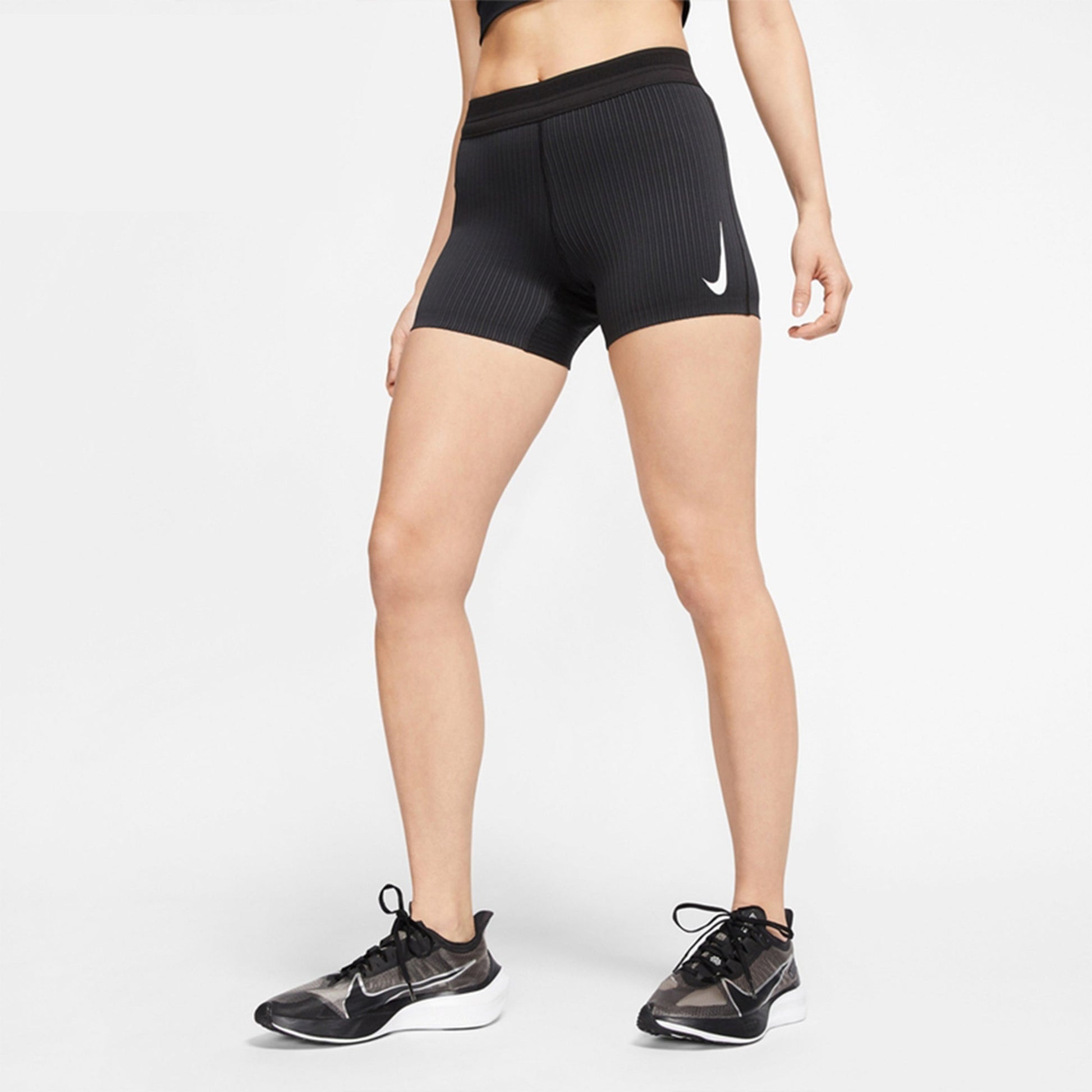 (WMNS) Nike Aeroswift Casual Sports Breathable Tight Running Shorts Black CJ2368-010