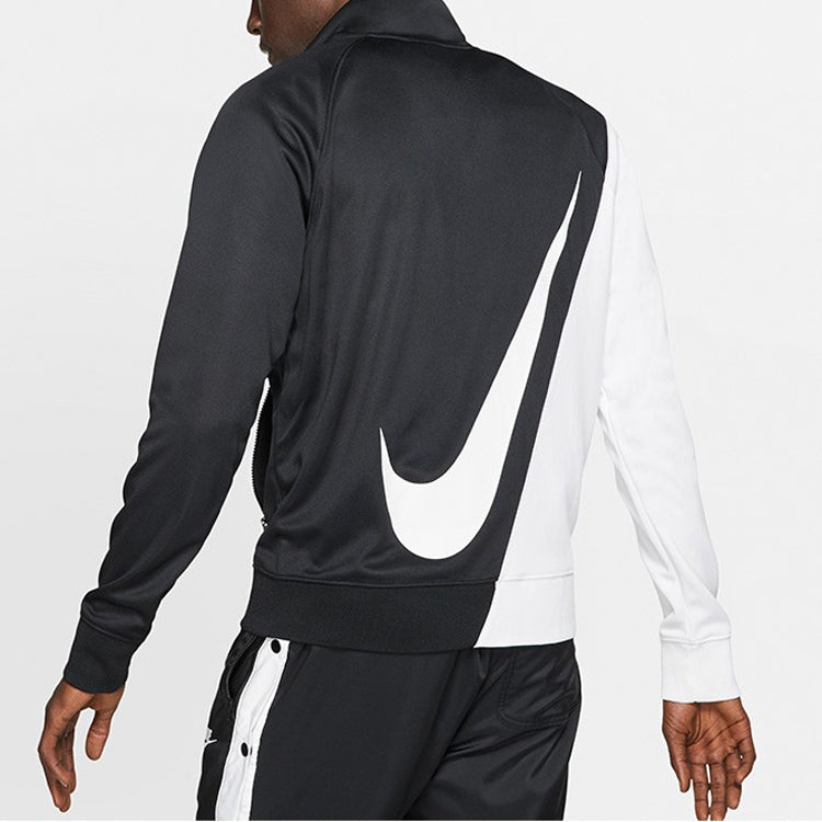 Nike Logo Colorblock Zipper Sports Jacket Black White Colorblock 'Black White' BV5288-010