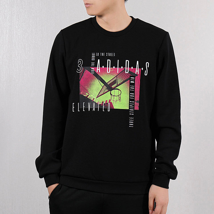 adidas neo M CS Sweatshirt Athleisure Casual Sports Round Neck Pullover Black DZ8718