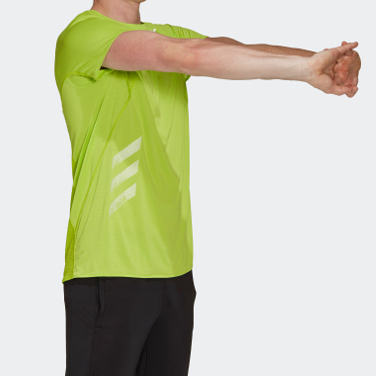 adidas HEAT.RDY TEE M Running Sports Short Sleeve Yellow FK0740