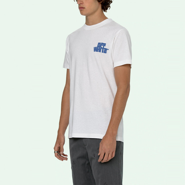 Off-White SS21 Back Logo Printing Short Sleeve White OMAA027R21JER0050140