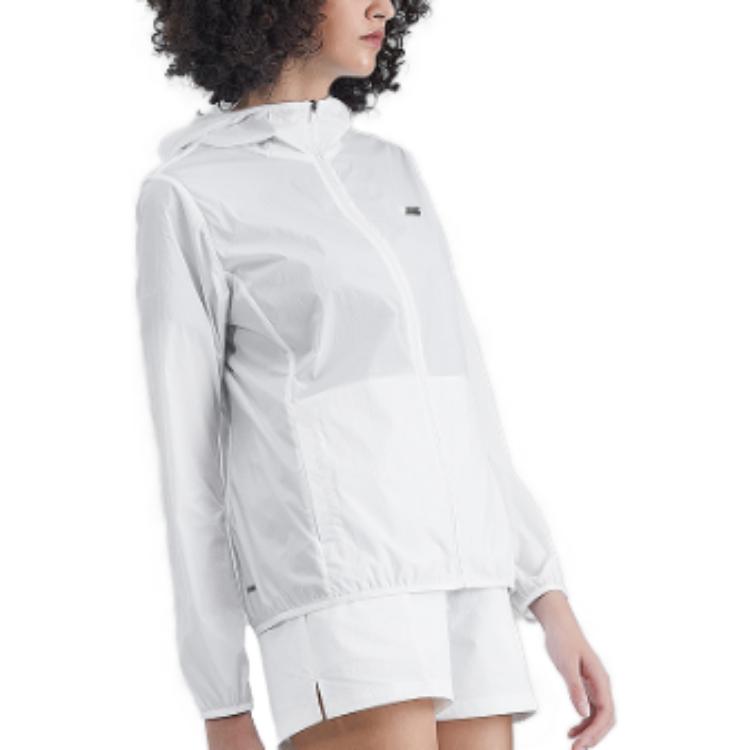 (WMNS) Skechers Logo Printed Woven Jacket 'White' P223W081-0019