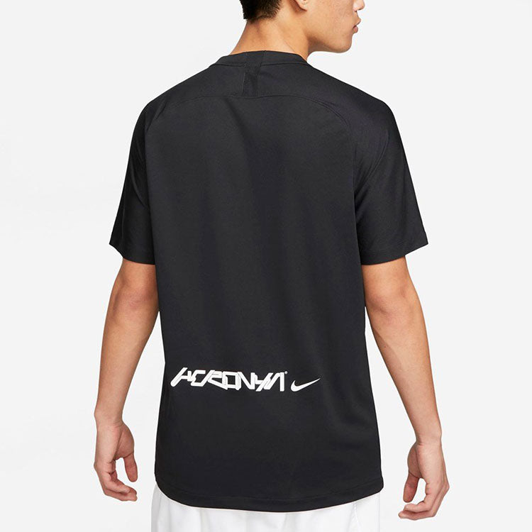 Nike x ACRONYM Crossover Fan Edition Printing Logo V neck Short Sleeve US Edition Black DC8808-010