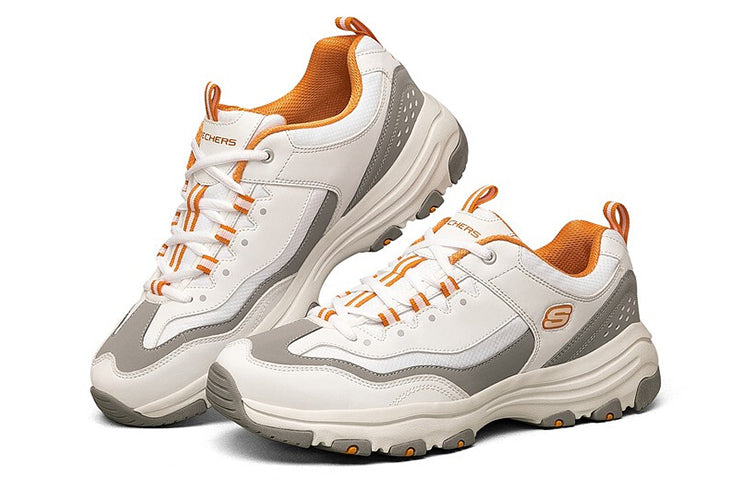 Skechers D'Lites I-Conik Low-Top Running Shoes White/Orange/Grey 8790091-WMLT