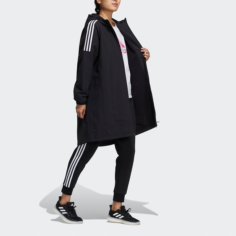 (WMNS) adidas Long Wv Jkt Mid-Length Sports Hooded Jacket Black HG1849