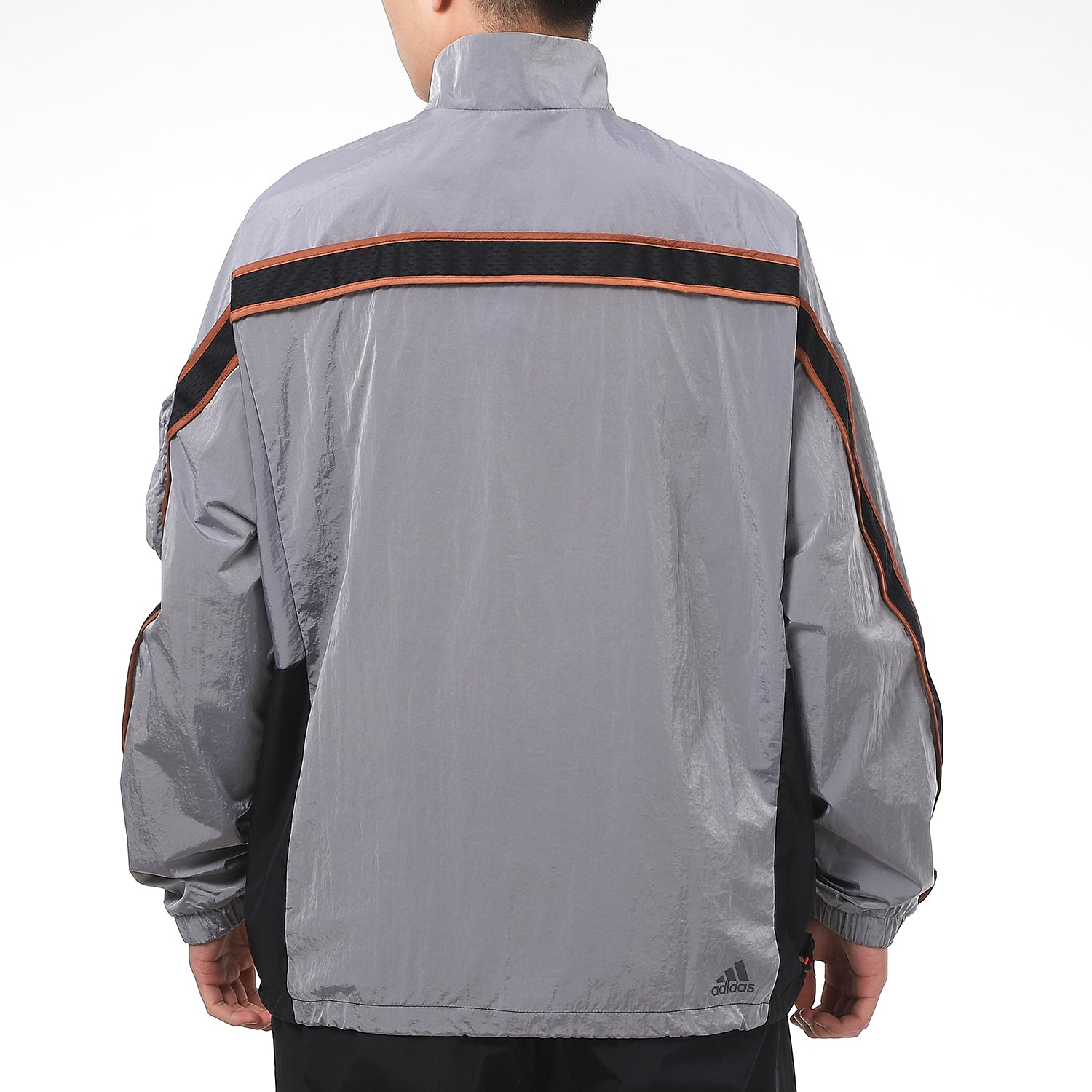 adidas Sports Stylish Stand Collar Cardigan Jacket Black Gray Colorblock GP0843