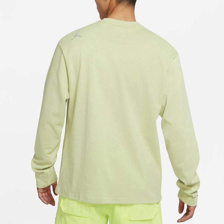 Men's Air Jordan Splicing Pocket Reflective Printing Round Neck Pullover Light Green T-Shirt DN2050-371