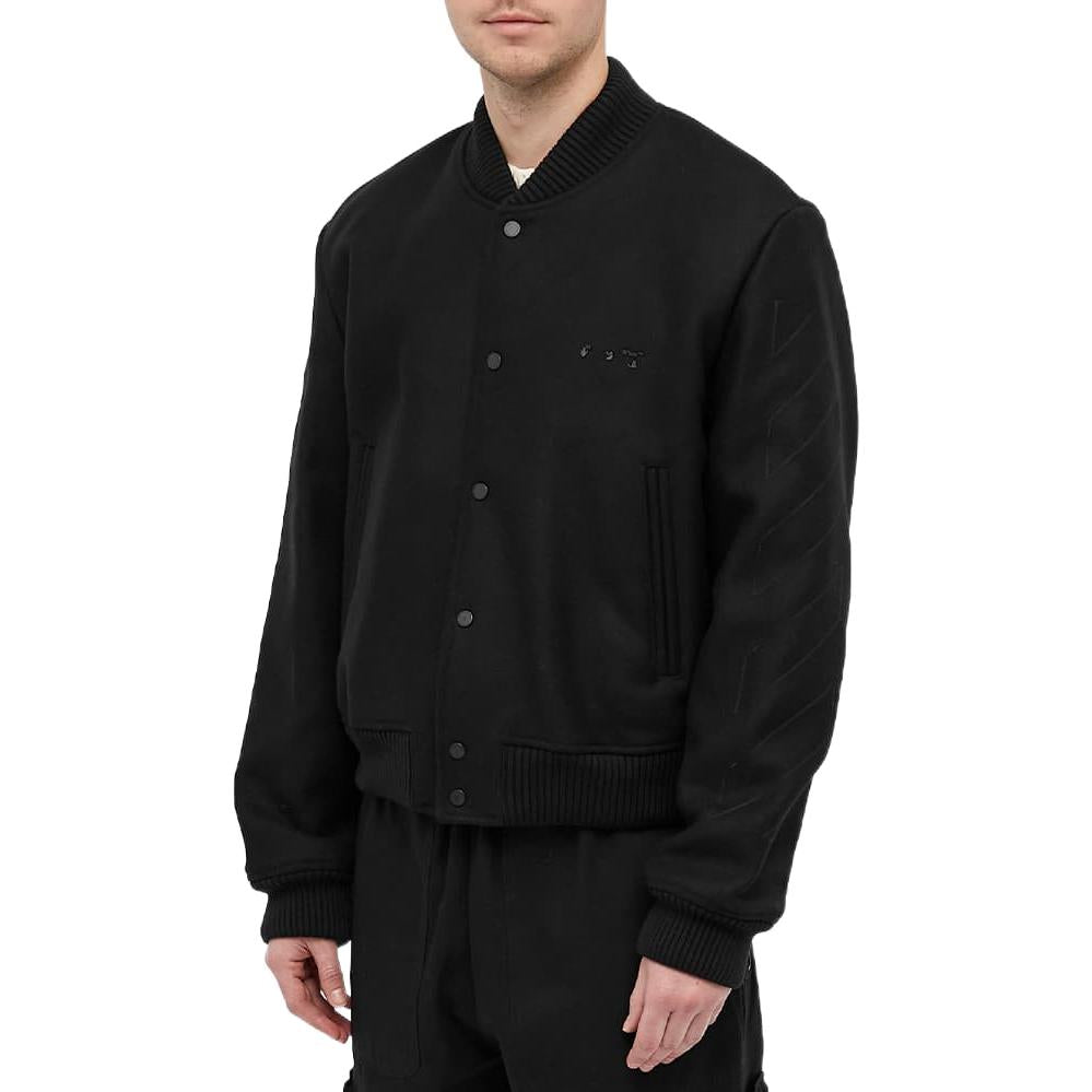 Off-White Classic Diagonal Varsity Jackets 'Black' OMEA267F21FAB0021010