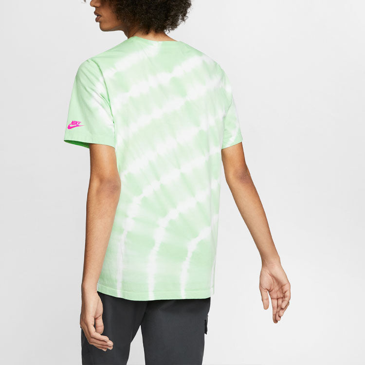 Nike Sportswear Version Tie Dye Printing Logo Short Sleeve White / Grass Green CU6929-100