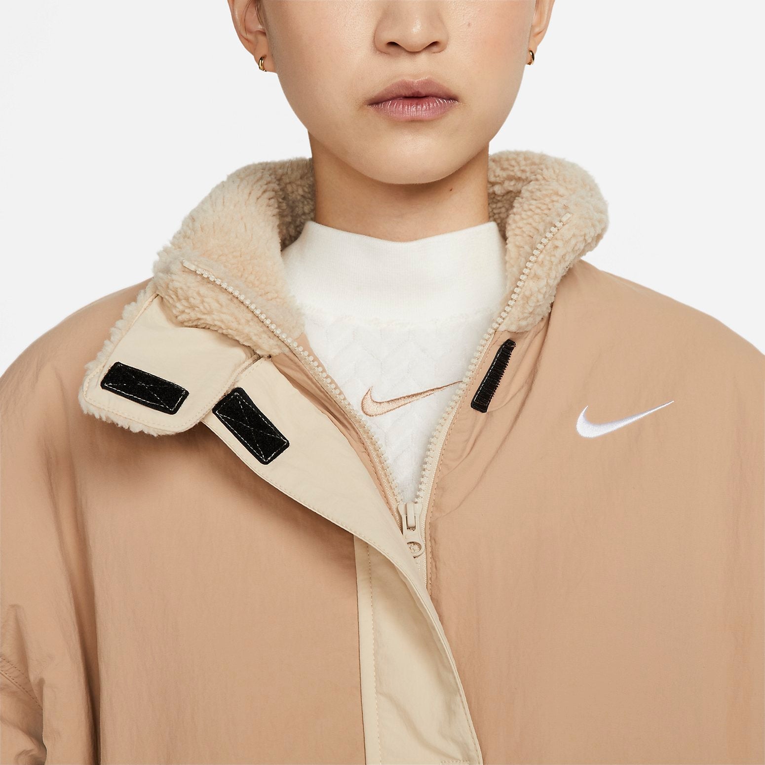 (WMNS) Nike Woven Fleece-Lined Jacket 'Hemp Sanddrift' DQ6847-200