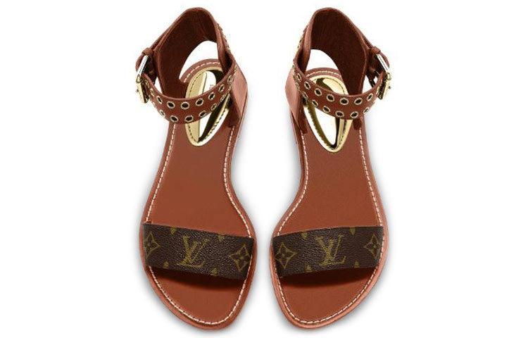 (WMNS) LOUIS VUITTON shoes Passenger flat sandals 'Brown' 1A63ZX