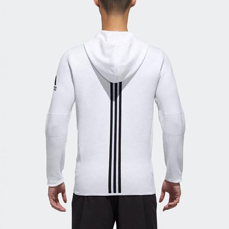 adidas Casual Sports Windproof Long Sleeves Hooded Jacket White DM1382