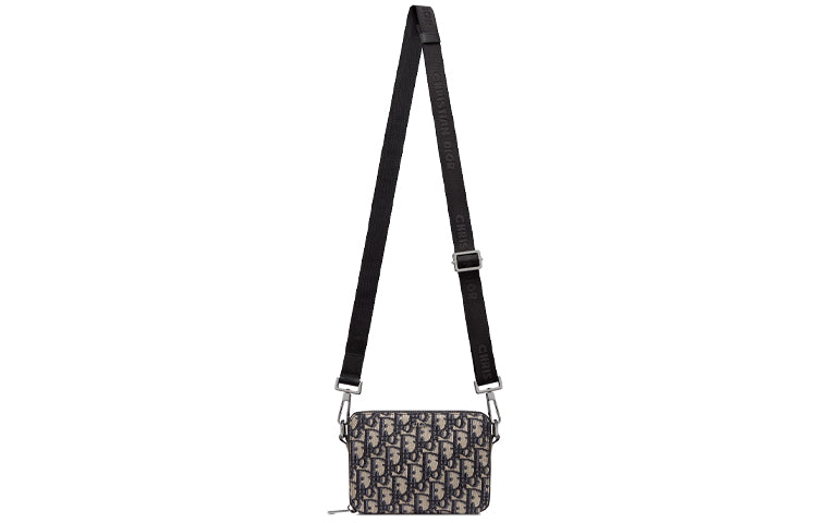 DIOR Shoulder Strap Pouch 'Beige Black Oblique Jacquard' 2OBBC119YSE-H05E
