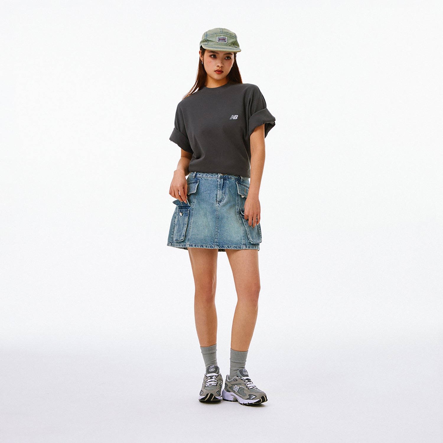 New Balance NB Logo Cotton T-shirt Asia Sizing 'Grey' AMT41333-ACK