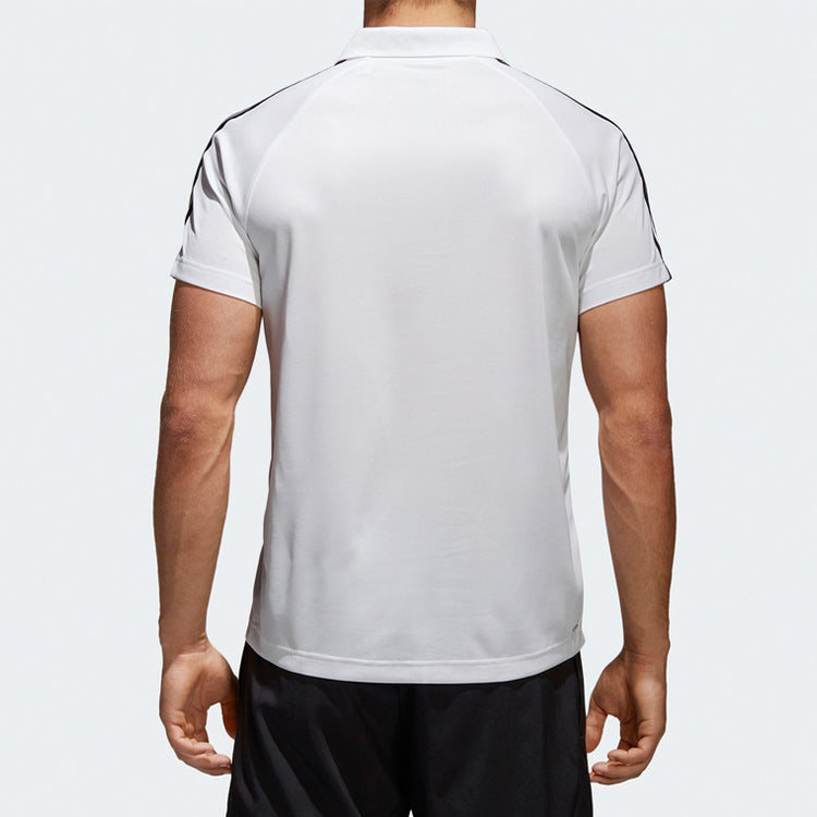 adidas Casual Sports Short Sleeve Polo Shirt White BK2602