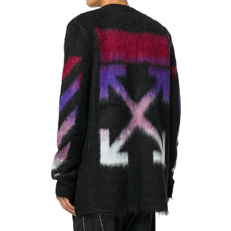 Off-White Gradient Mohair Sweater Men Black OMHA036F176500041024