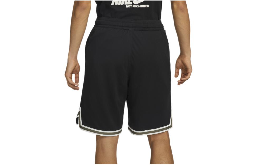 Men's Nike Brand Logo Alphabet Printing Pattern Drawstring Elastic Waistband Basketball Shorts Black DX6138-010