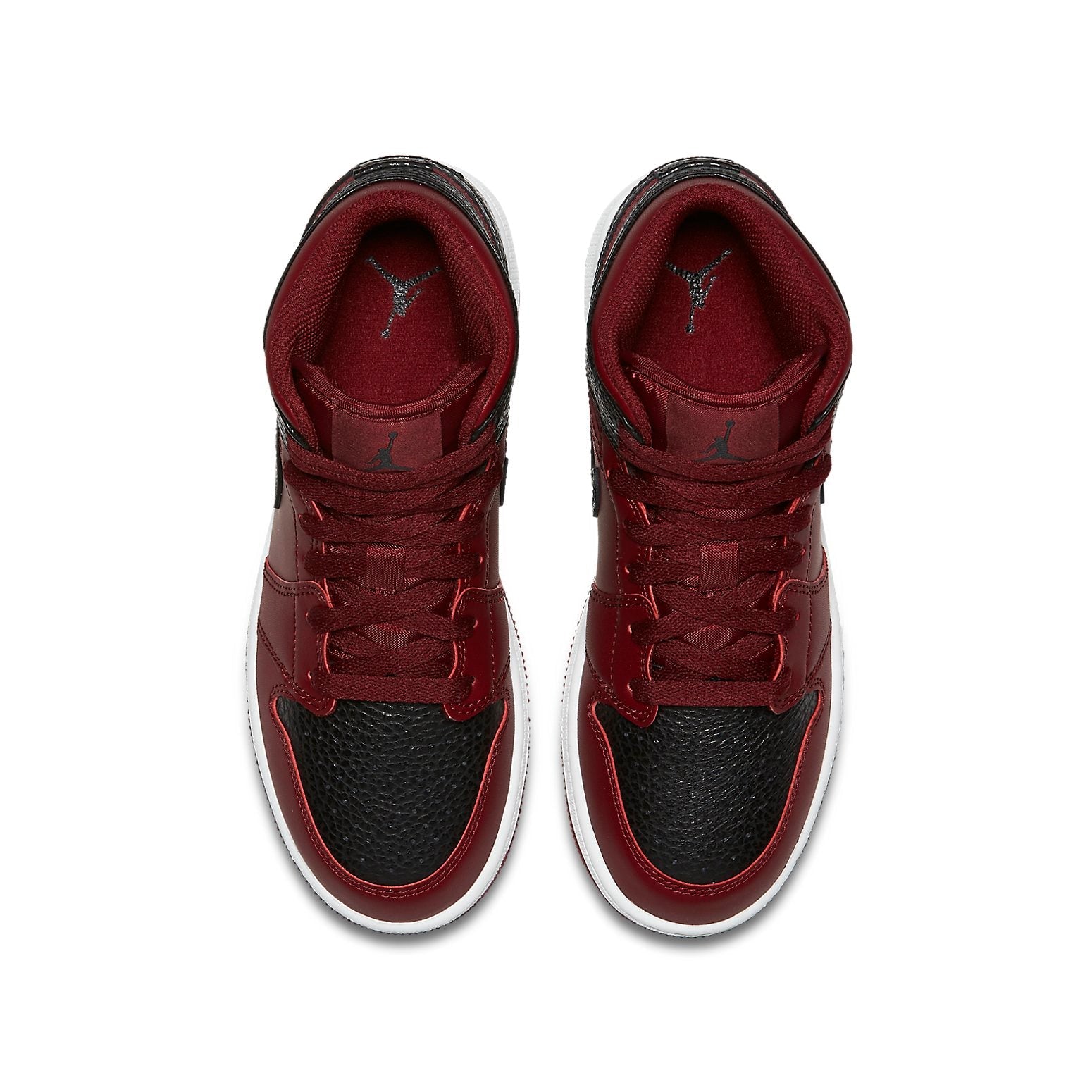 (GS) Air Jordan 1 Retro Mid 'Team Red Black' 554725-601