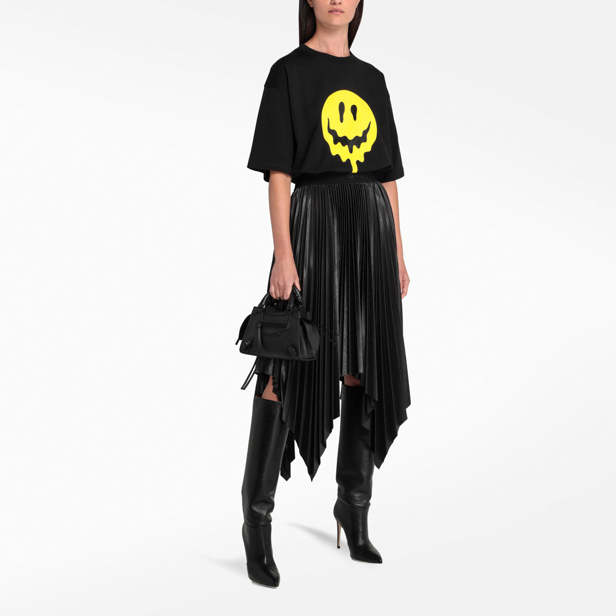 Balenciaga SS21 Drip Peace Large Fit Printing Tee Black 641655TKVA11012