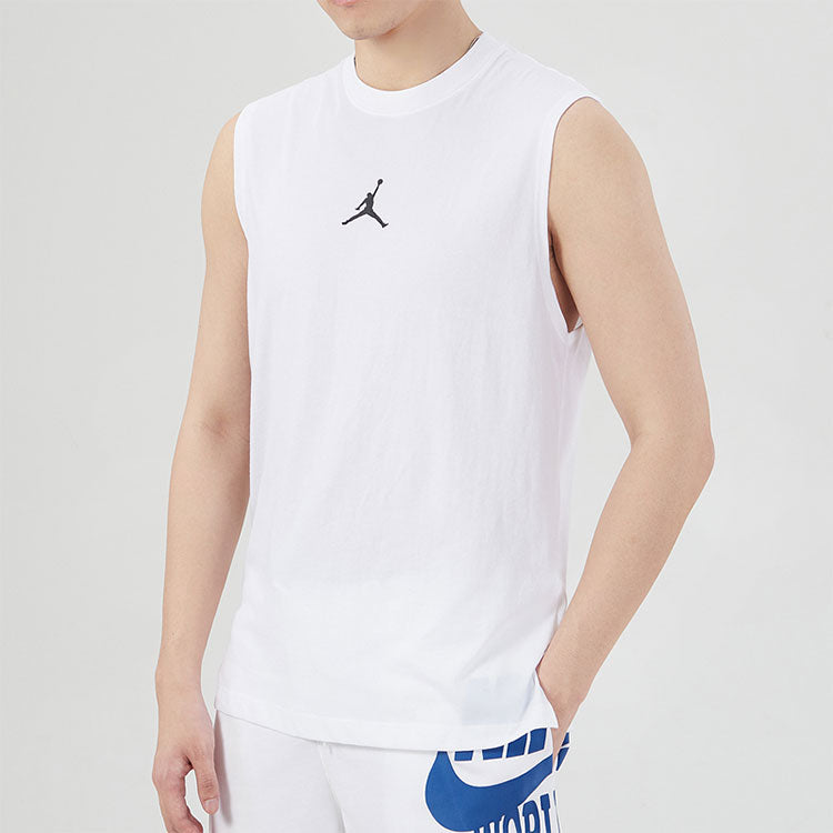 Air Jordan Training Sports Quick-dry Knit Round Collar Vest Men's White DC3237-100