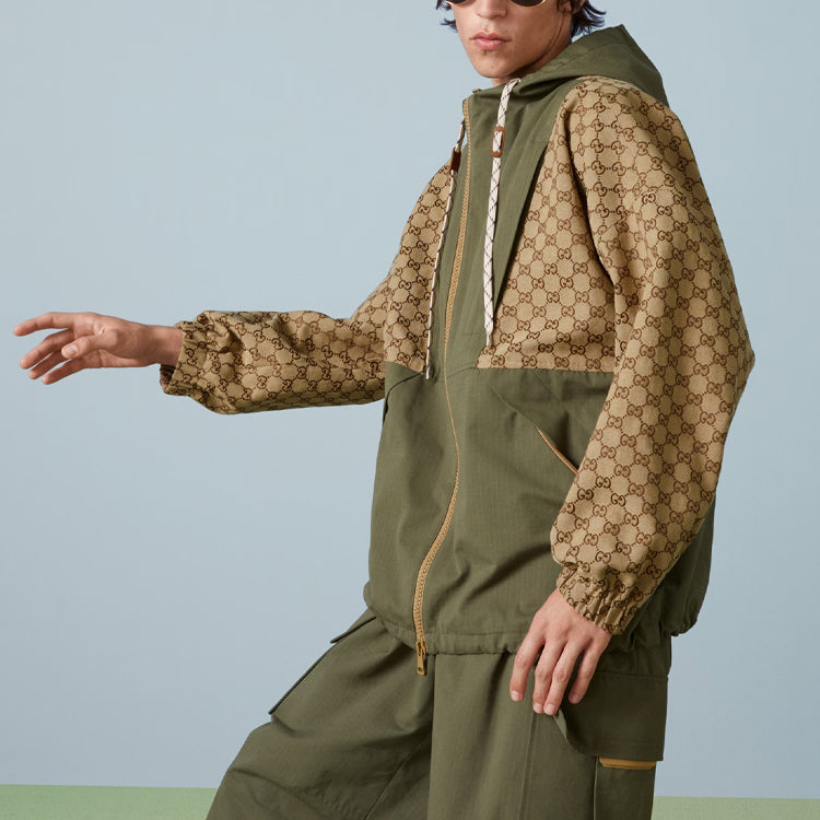 Gucci GG Cotton Canvas Zip Jacket 'Camel Ebony' 742813-Z8BIW-2190