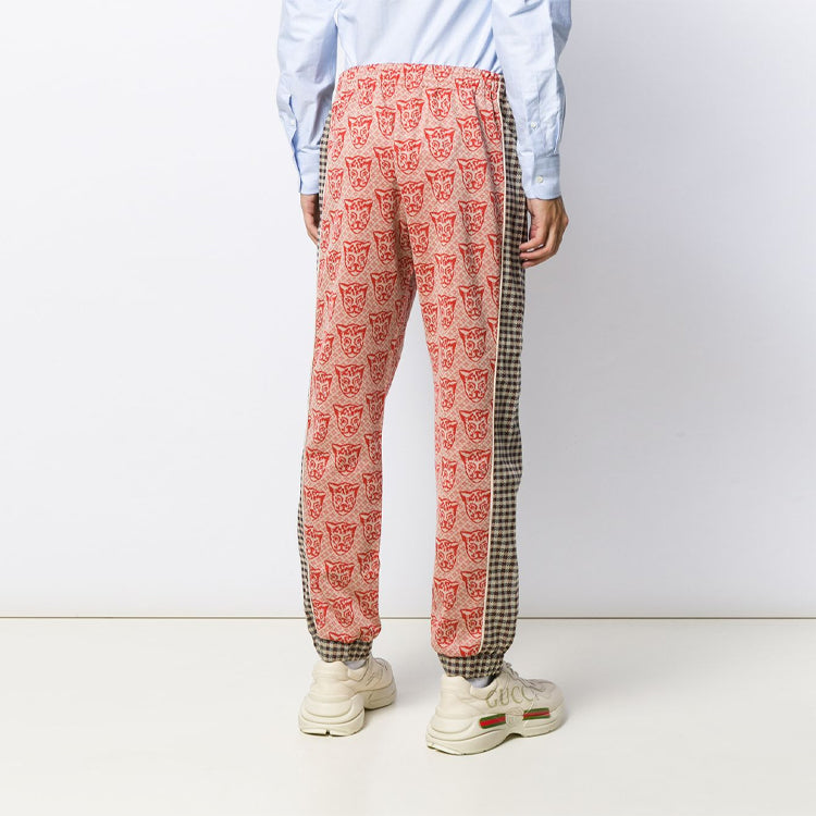 Gucci Houndstooth Cat Print Track Pants 'Orange' 580555-XJBGQ-7548