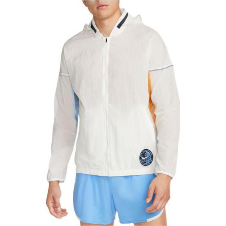 Men's Nike Colorblock Retro Running Breathable Casual Jacket Sail White DM4780-133