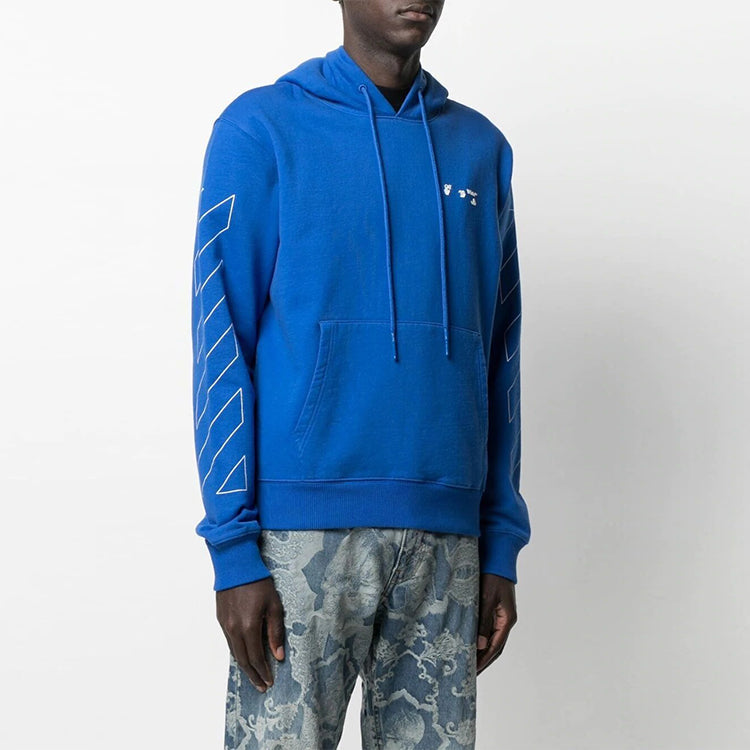 Off-White SS21 Diag Logo Printing Loose Fit Blue OMBB034S21FLE0024501