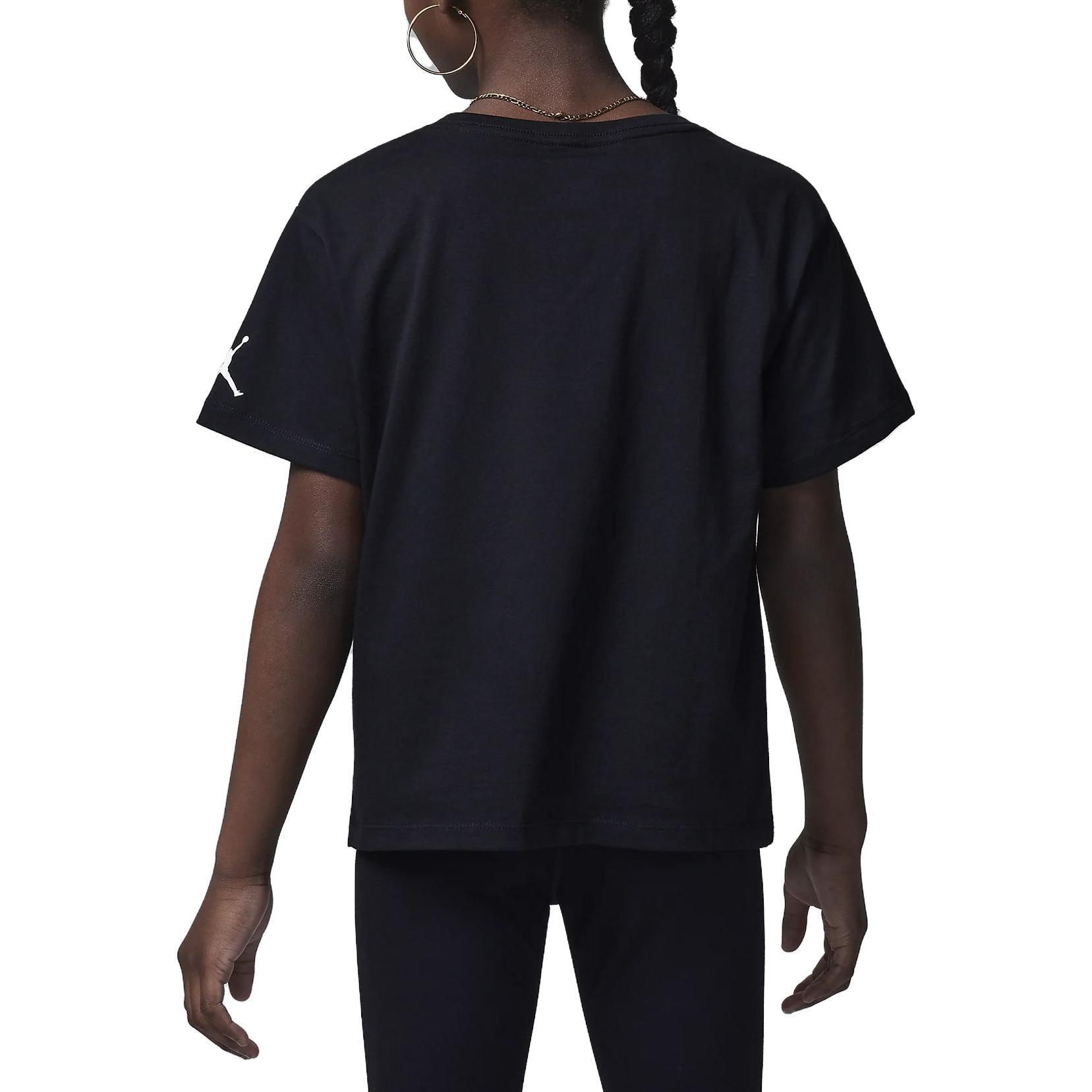 (GS) Air Jordan Post Up Boxy T-shirt 'Black' 45C657-023