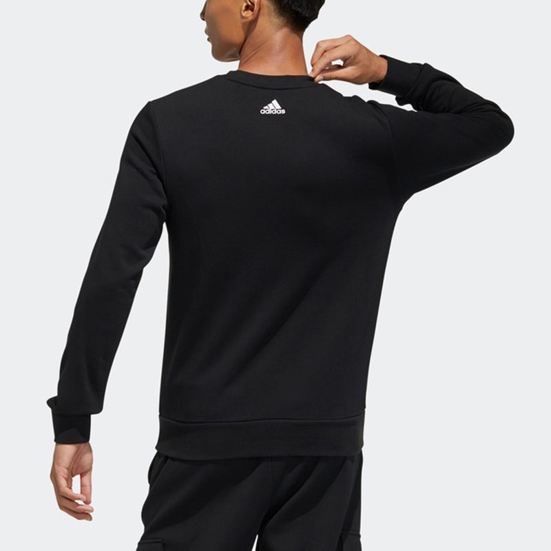 adidas Fi Swt Ft Bos Logo Printing Sports Round Neck Pullover Black GP0987
