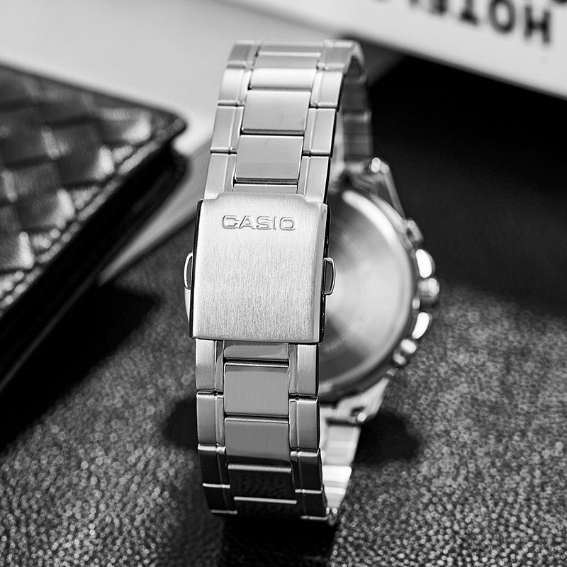 CASIO Couple Waterproof Stainless Steel Strap SilverWhite Analog MTP-1374D-1A&LTP-2064A-7A2