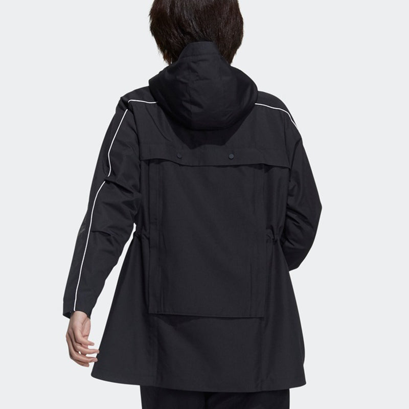 (WMNS) adidas Cny Jkt Warm Sports Lacing Woven Fleece Lined Hooded Jacket Black GP0625