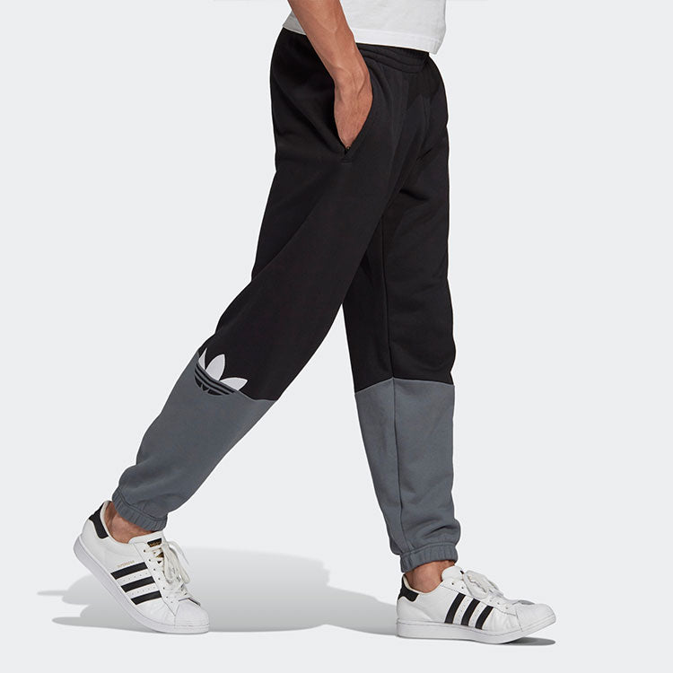 adidas originals logo Splicing Bundle Feet Sports Pants Black GN3445