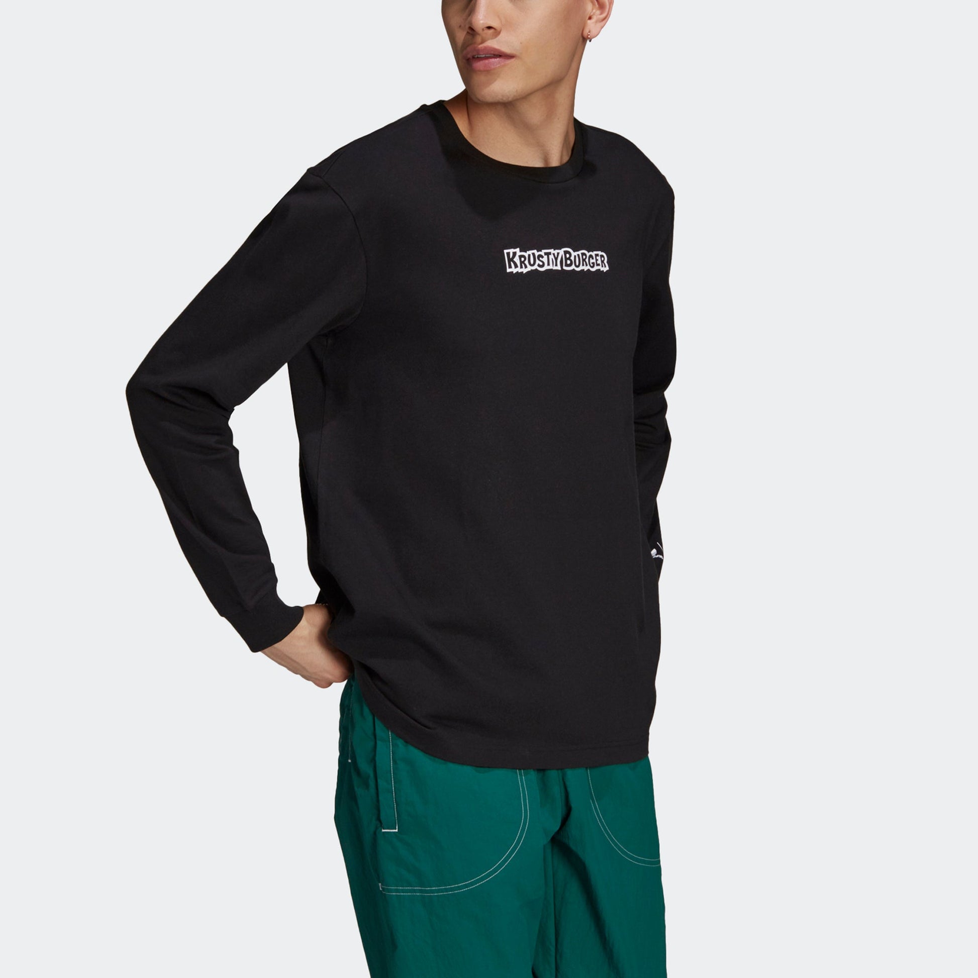 adidas originals Smps Kb Ls Tee Printing Sports Long Sleeves Black HA5819