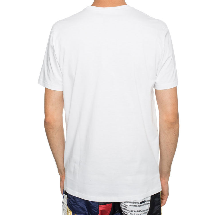 Men's DIOR SS21 Solid Color Bee Embroidered Round Neck Short Sleeve White T-Shirt 733J603B0533-C089
