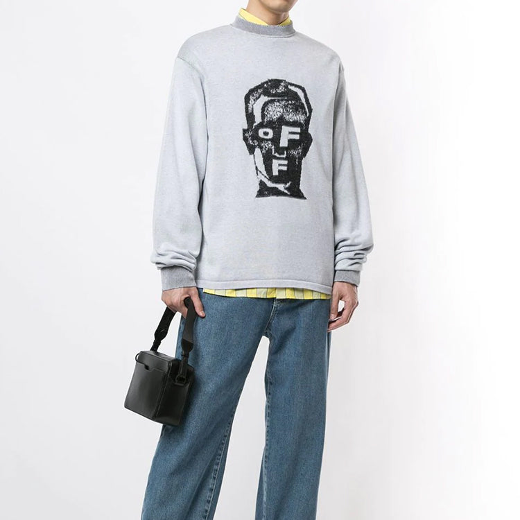 Men's Off-White Mask Knit Gray OMHA088E20KNI0010810