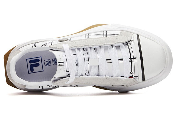 (WMNS) Fila Fusion Canvas Shoes 'White CheckeRed' T12W115112FWT